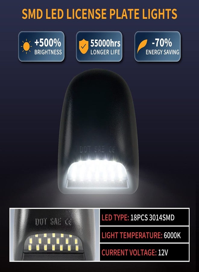 Gempro مجموعة مصابيح لوحة ترخيص LED كاملة من Gempro، بديلة لسيارات شيفروليه سيلفرادو 1500 و2500 و3500 وسوبربان وتاهو وجي إم سي سييرا ويوكون XL وكاديلاك إسكاليد، لون أبيض زينون 6000 كلفن، عبوتان - Image 2